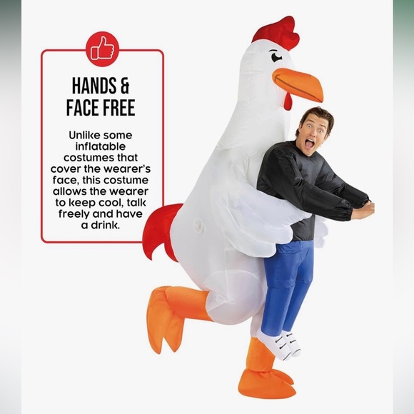 Adult Inflatable Chicken Costume - Picture 3 of 5